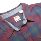 LEVI'S Mens Blue & Red Cotton Check Shirt M Button Front Long Sleeve Casual