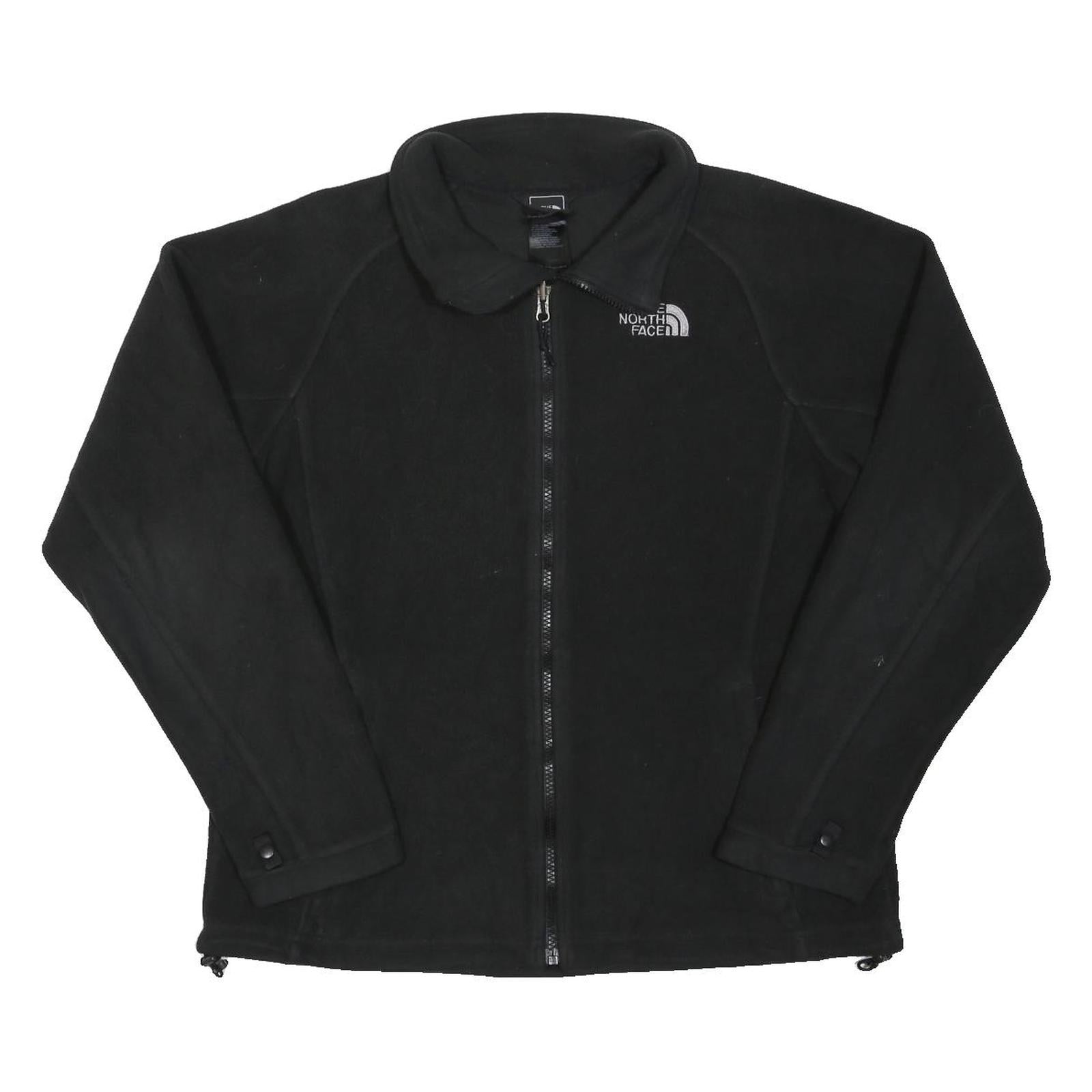 THE NORTH FACE Womens Black Jacket L Polyester Blend Plain Outdoor Zip Fleece