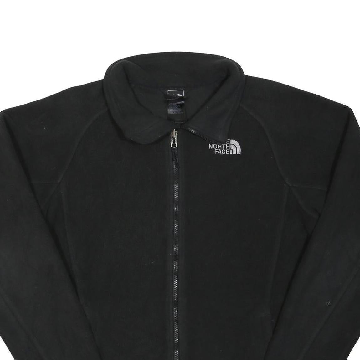 THE NORTH FACE Womens Black Jacket L Polyester Blend Plain Outdoor Zip Fleece