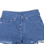 LEVI'S Womens Shorts Blue Casual S W28 Distressed Raw Hem Buttons