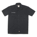 DICKIES Mens Black Disneyland Resort Work Shirt S Cotton Blend Short Sleeve