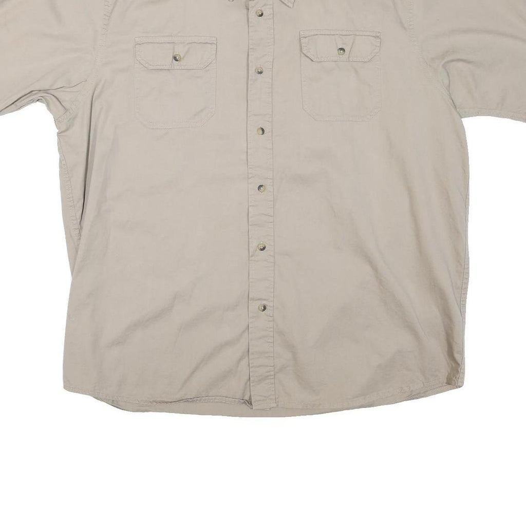 WRANGLER Mens Beige Short Sleeve Shirt M Cotton Blend Casual Button Up