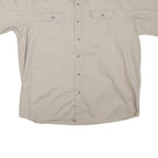 WRANGLER Mens Beige Short Sleeve Shirt M Cotton Blend Casual Button Up