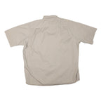 WRANGLER Mens Beige Short Sleeve Shirt M Cotton Blend Casual Button Up