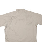 WRANGLER Mens Beige Short Sleeve Shirt M Cotton Blend Casual Button Up