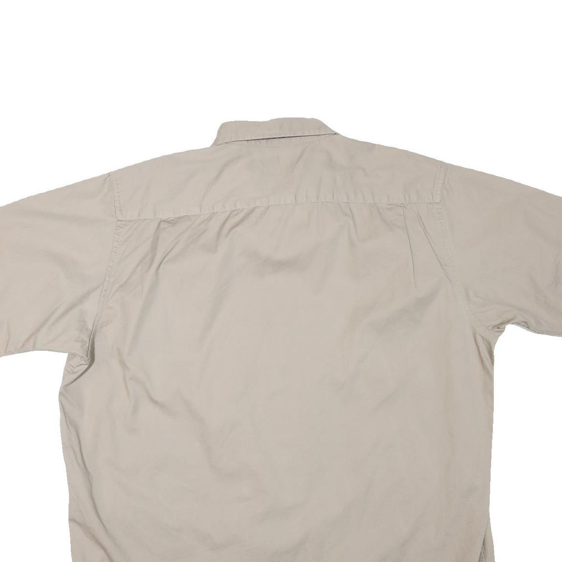 WRANGLER Mens Beige Short Sleeve Shirt M Cotton Blend Casual Button Up