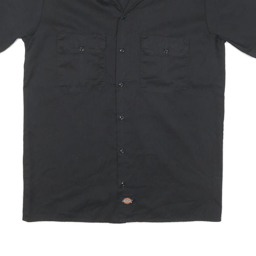 DICKIES Mens Black Work Shirt Cotton Blend Short Sleeve M Utility Casual