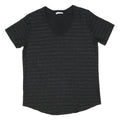 REISS Womens Black Printed Top Short Sleeve V Neck M Stylish Comfortable