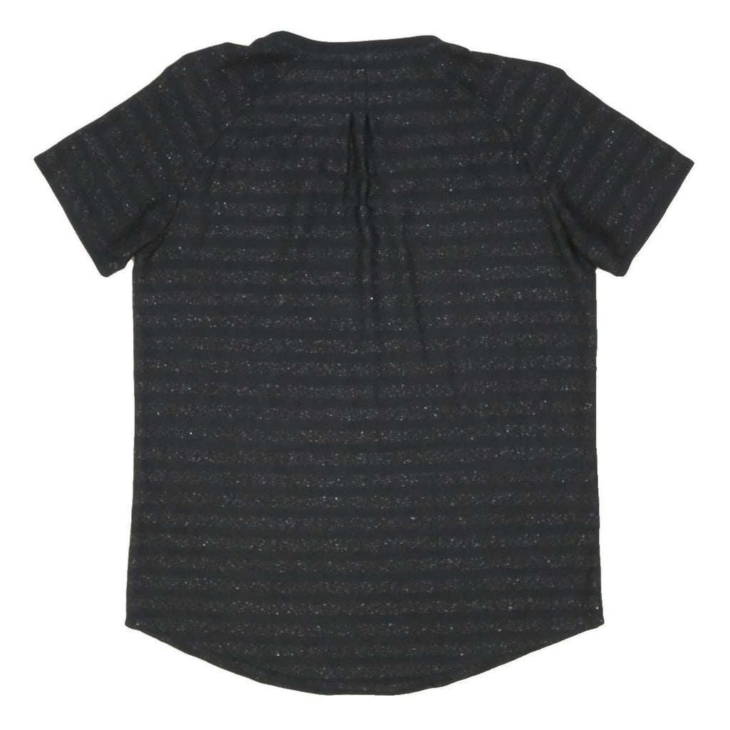 REISS Womens Black Printed Top Short Sleeve V Neck M Stylish Comfortable