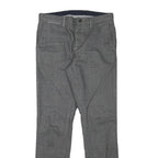 TOMMY HILFIGER Mens Grey Slim Straight Trousers Cotton Blend W30 L30 Formal