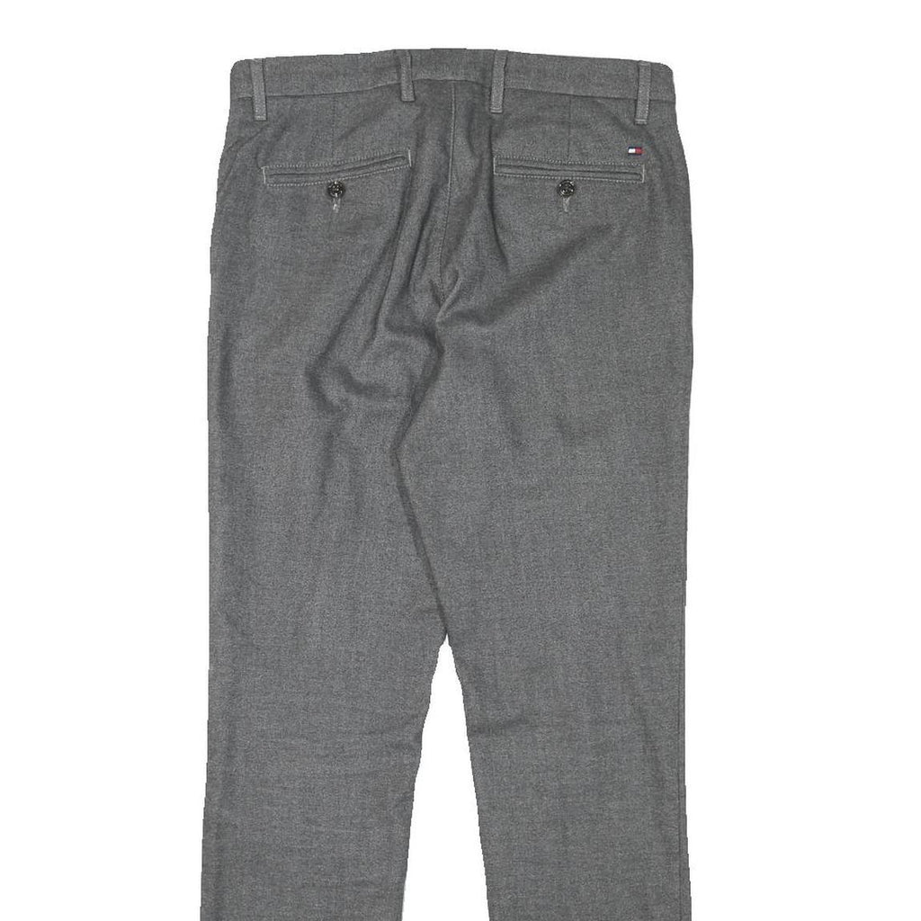 TOMMY HILFIGER Mens Grey Slim Straight Trousers Cotton Blend W30 L30 Formal