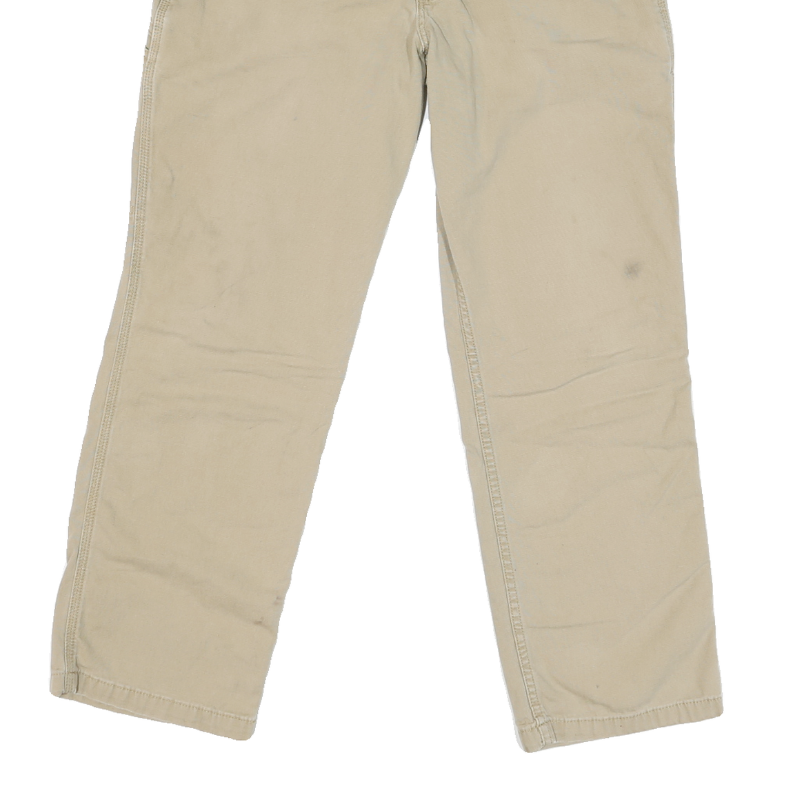 CARHARTT Mens Jeans Beige Relaxed Straight Cotton Blend W34 L27 Workwear Zip