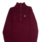 DIESEL Mens Jumper Maroon 1/4 Zip Tight Knit M