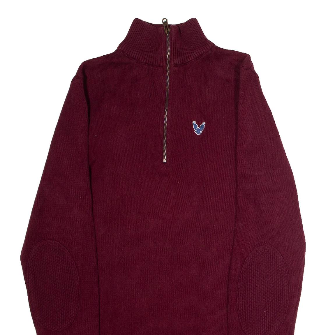 DIESEL Mens Jumper Maroon 1/4 Zip Tight Knit M