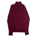 DIESEL Mens Jumper Maroon 1/4 Zip Tight Knit M