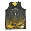 NIKE Mens Black & Yellow Warriors Basketball T-Shirt XL Sleeveless V-Neck
