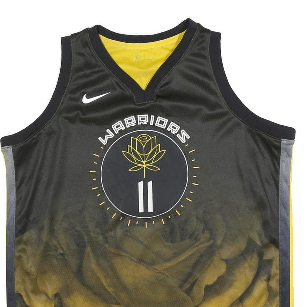 NIKE Mens Black & Yellow Warriors Basketball T-Shirt XL Sleeveless V-Neck