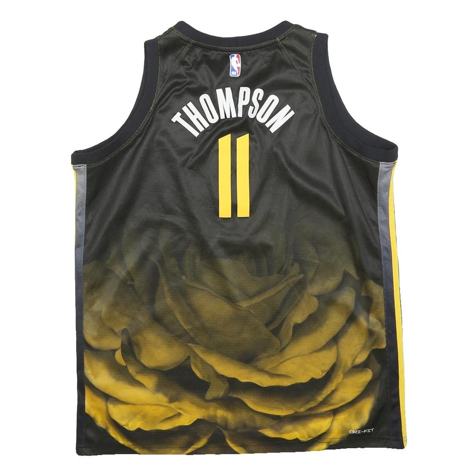 NIKE Mens Black & Yellow Warriors Basketball T-Shirt XL Sleeveless V-Neck