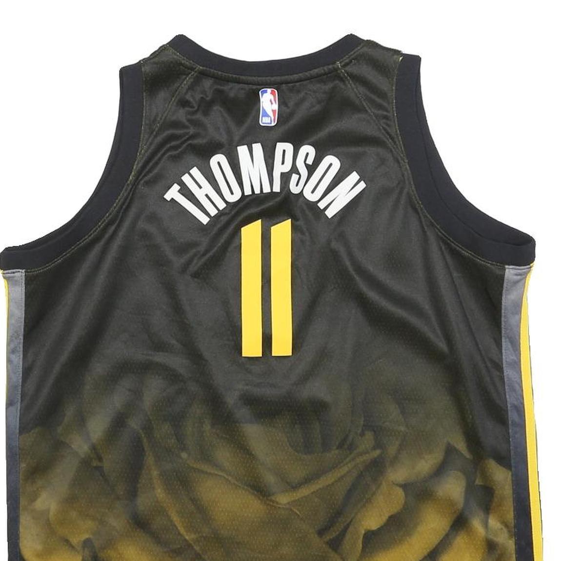 NIKE Mens Black & Yellow Warriors Basketball T-Shirt XL Sleeveless V-Neck