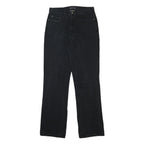 LORENZO Womens Jeans Black Relaxed Straight Denim Medium W28 L30 Comfortable Zip