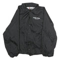 CARDINAL Mens Black Nylon Button Jacket L Plain Casual Lightweight Windbreaker
