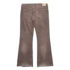 TOMMY HILFIGER Womens Cotton Blend Brown Regular Flared Trousers W31 L32 Casual
