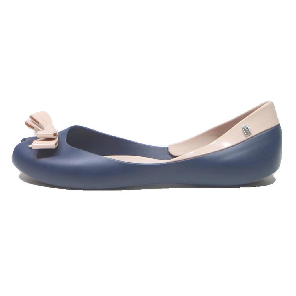 MELISSA Ultragirl Bow Womens Ballet Pumps Navy & Nude Synthetic UK 5 Stylish