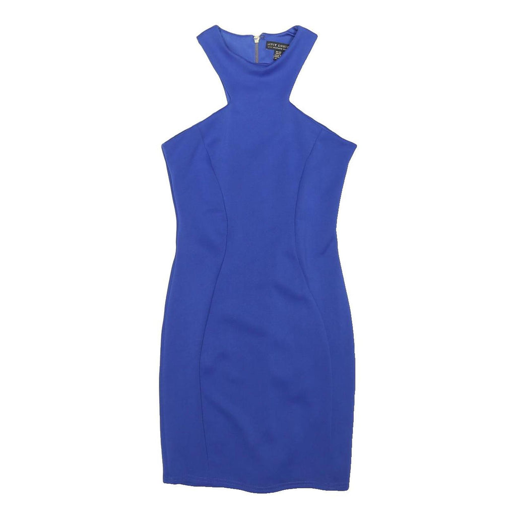 LIPSY Womens Blue Bodycon Dress Polyester Blend Sleeveless UK 10 Zip Back