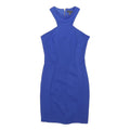 LIPSY Womens Blue Bodycon Dress Polyester Blend Sleeveless UK 10 Zip Back