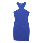 LIPSY Womens Blue Bodycon Dress Polyester Blend Sleeveless UK 10 Zip Back