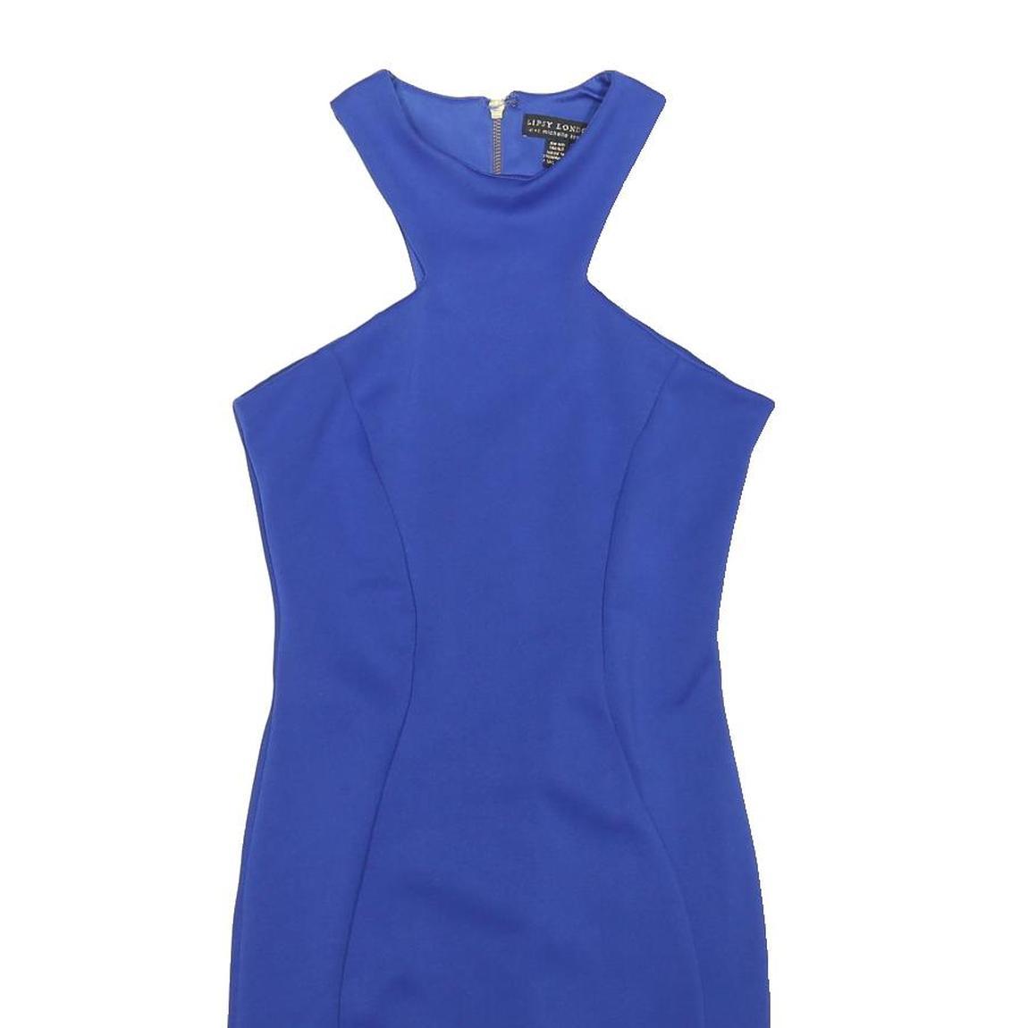 LIPSY Womens Blue Bodycon Dress Polyester Blend Sleeveless UK 10 Zip Back