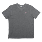 FILA Mens Grey Short Sleeve Crew Neck T-Shirt M Cotton Casual Wear