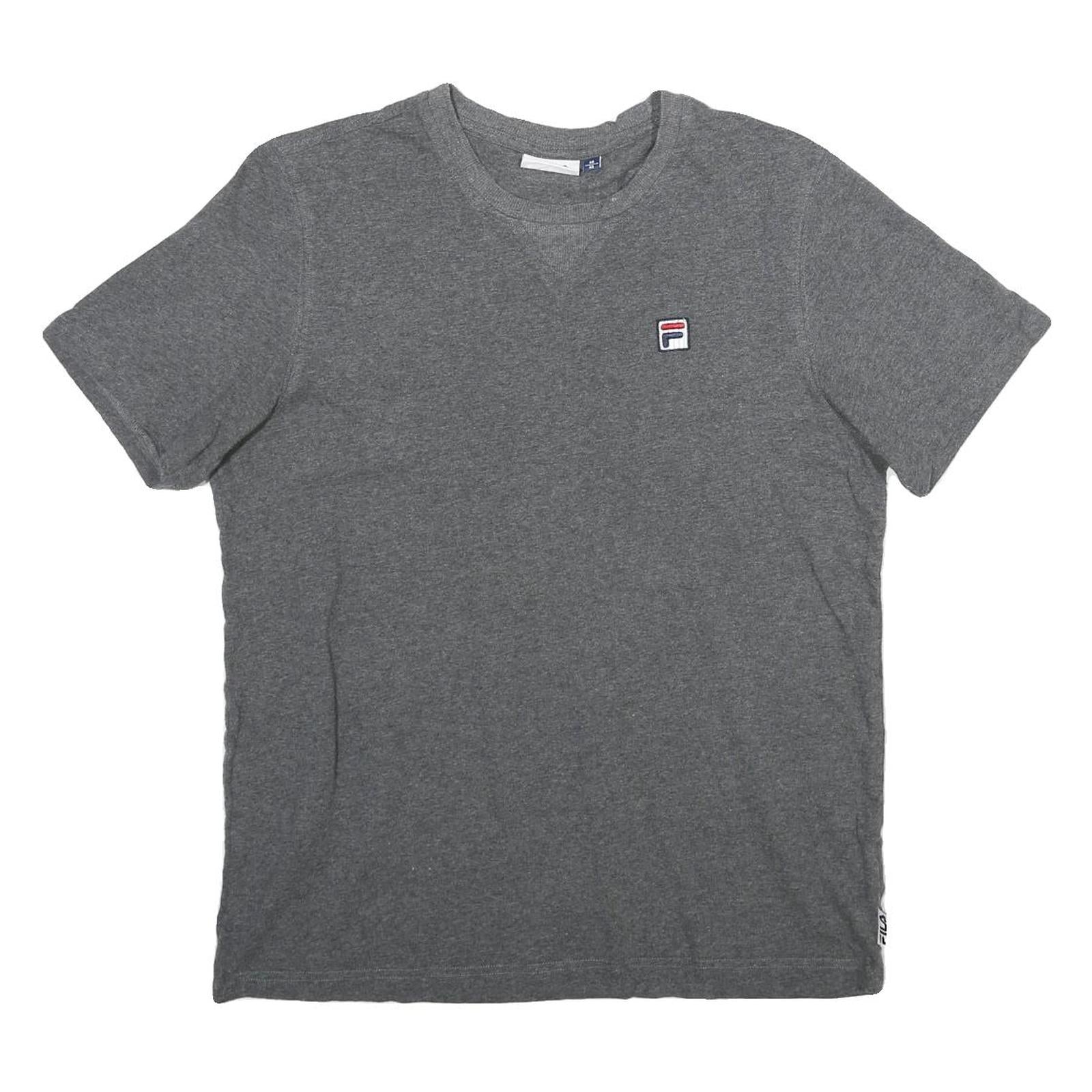 FILA Mens Grey Short Sleeve Crew Neck T-Shirt M Cotton Casual Wear