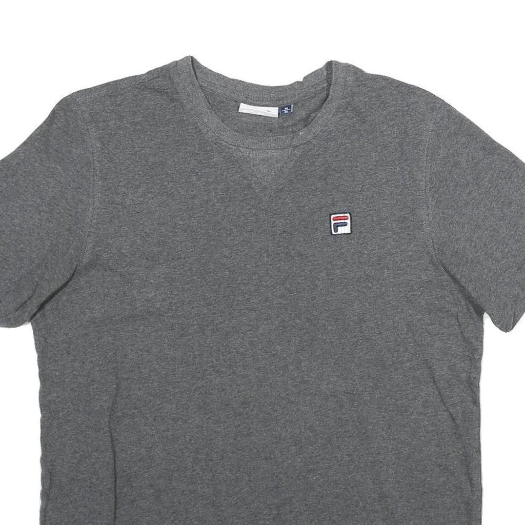FILA Mens Grey Short Sleeve Crew Neck T-Shirt M Cotton Casual Wear