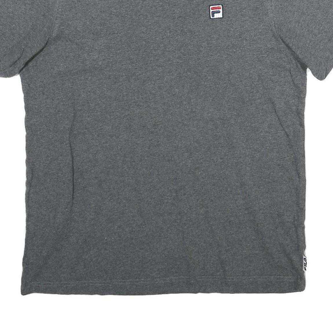 FILA Mens Grey Short Sleeve Crew Neck T-Shirt M Cotton Casual Wear