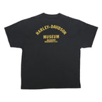 HARLEY DAVIDSON Mens Black Vintage T-Shirt 2XL Short Sleeve Crew Neck Museum