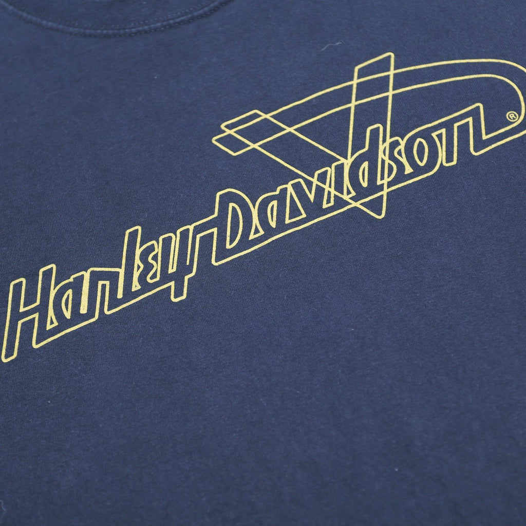 HARLEY DAVIDSON Mens Black Vintage T-Shirt 2XL Short Sleeve Crew Neck Museum
