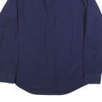 TOMMY HILFIGER Mens Navy Shirt L Cotton Blend Button-Down Collar Long Sleeve