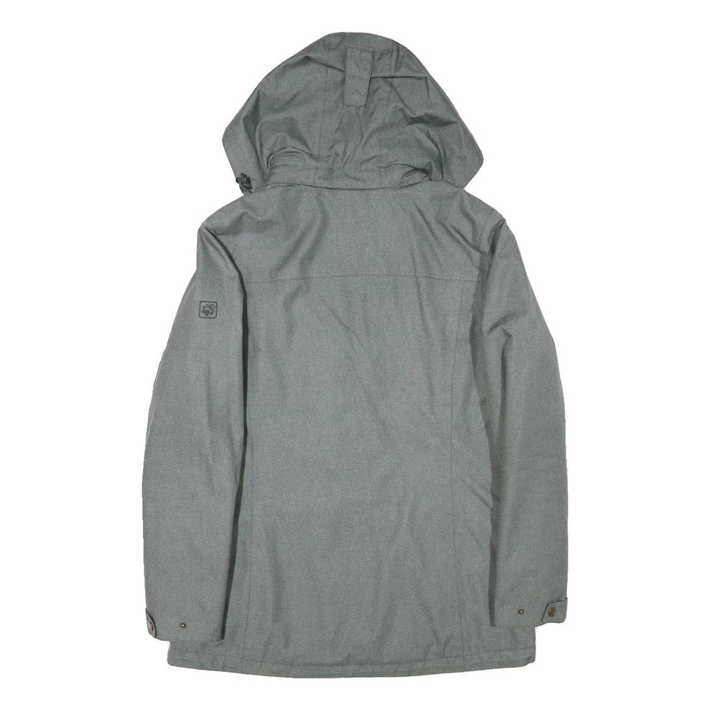 JACK WOLFSKIN Womens Grey Jacket M Polyester Blend Plain Zip Outdoor Hooded
