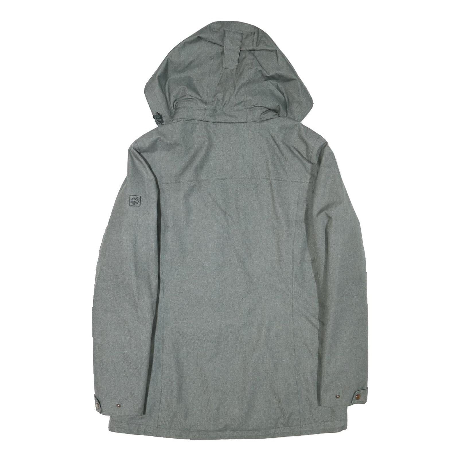 JACK WOLFSKIN Womens Grey Jacket M Polyester Blend Plain Zip Outdoor Hooded
