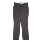 DOCKERS Mens Cotton Blend Black Regular Straight Trousers W33 L34 Zip Closure