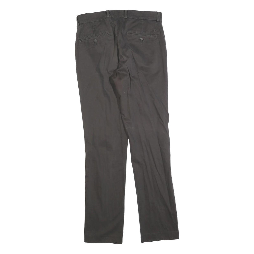 DOCKERS Mens Cotton Blend Black Regular Straight Trousers W33 L34 Zip Closure