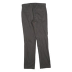 DOCKERS Mens Cotton Blend Black Regular Straight Trousers W33 L34 Zip Closure