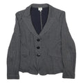 ARMANI COLLEZIONI Womens Grey Woven Jacket S Button Closure Herringbone Pattern