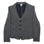 ARMANI COLLEZIONI Womens Grey Woven Jacket S Button Closure Herringbone Pattern