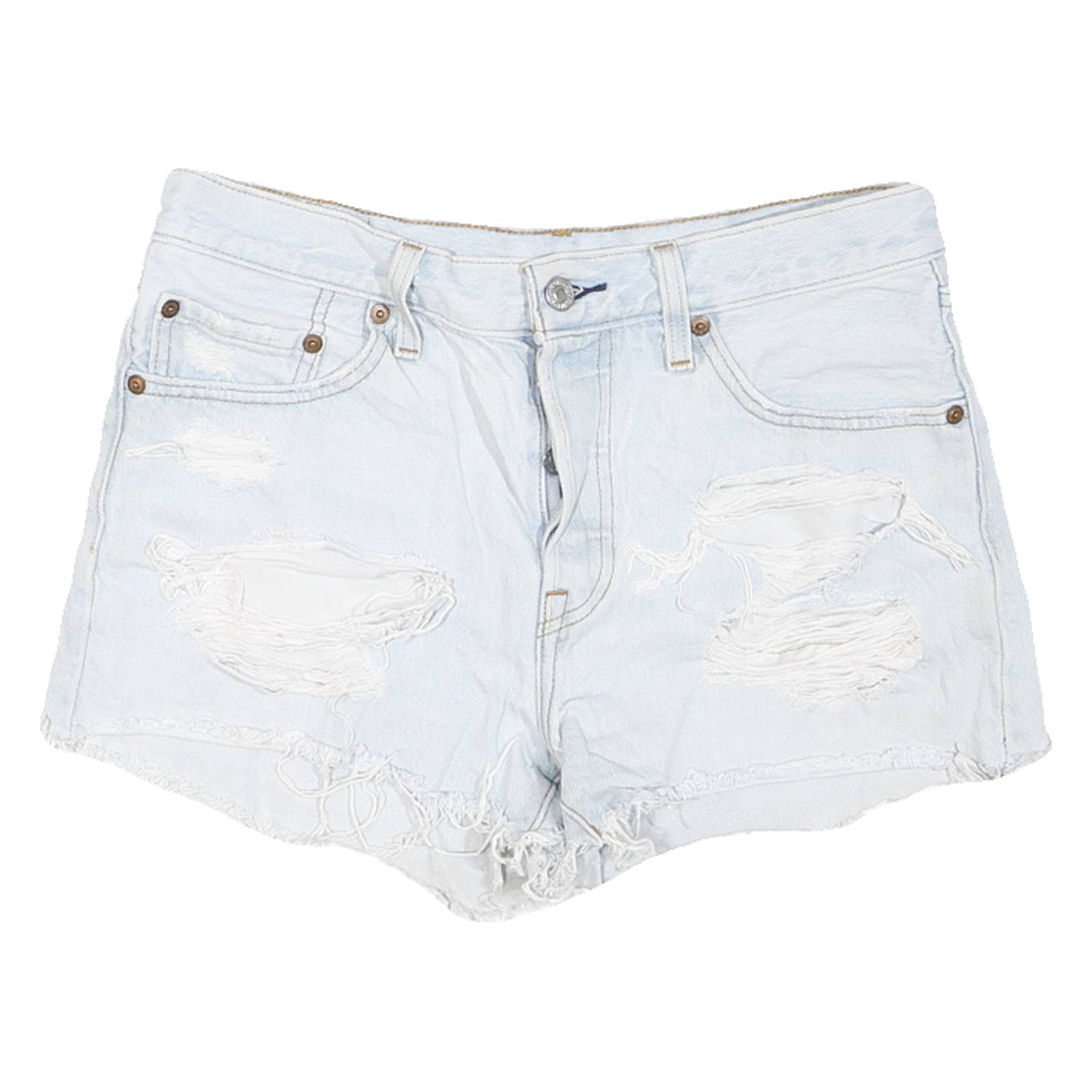 LEVI'S Womens Shorts Blue Cut-Off Distressed S W30 Casual Denim Summer