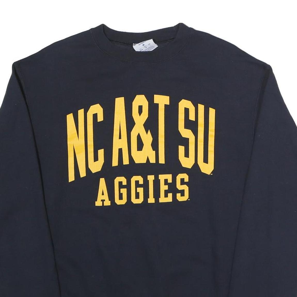 CHAMPION Mens Navy Blue NC A&T SU Aggies Crew Neck M Sweatshirt Cotton Casual