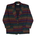ROYCE Womens Blazer Jacket Red 90s Striped M