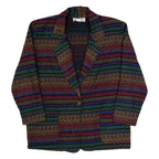 ROYCE Womens Blazer Jacket Red 90s Striped M
