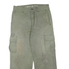DICKIES Mens Cotton Blend Green Regular Cargo Trousers W32 L27 Workwear